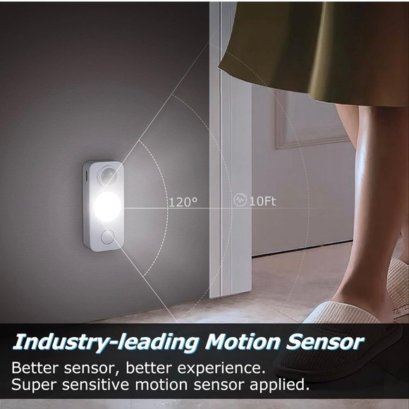 LED Motion Sensor Puck Lights, Rechargeable Cabinet Lights, Stick on Wireless LE - Picture 2 of 8